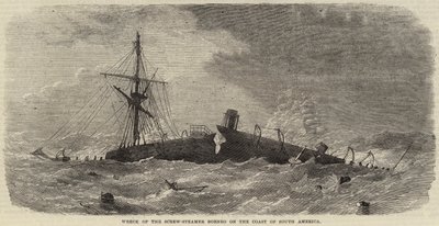 Wreck of the Screw-Steamer Borneo on the Coast of South America by Edwin Weedon